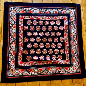 Fun Floral Red and Black head scarf